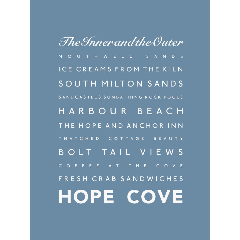 Hope Cove Typographic Print-SeaKisses