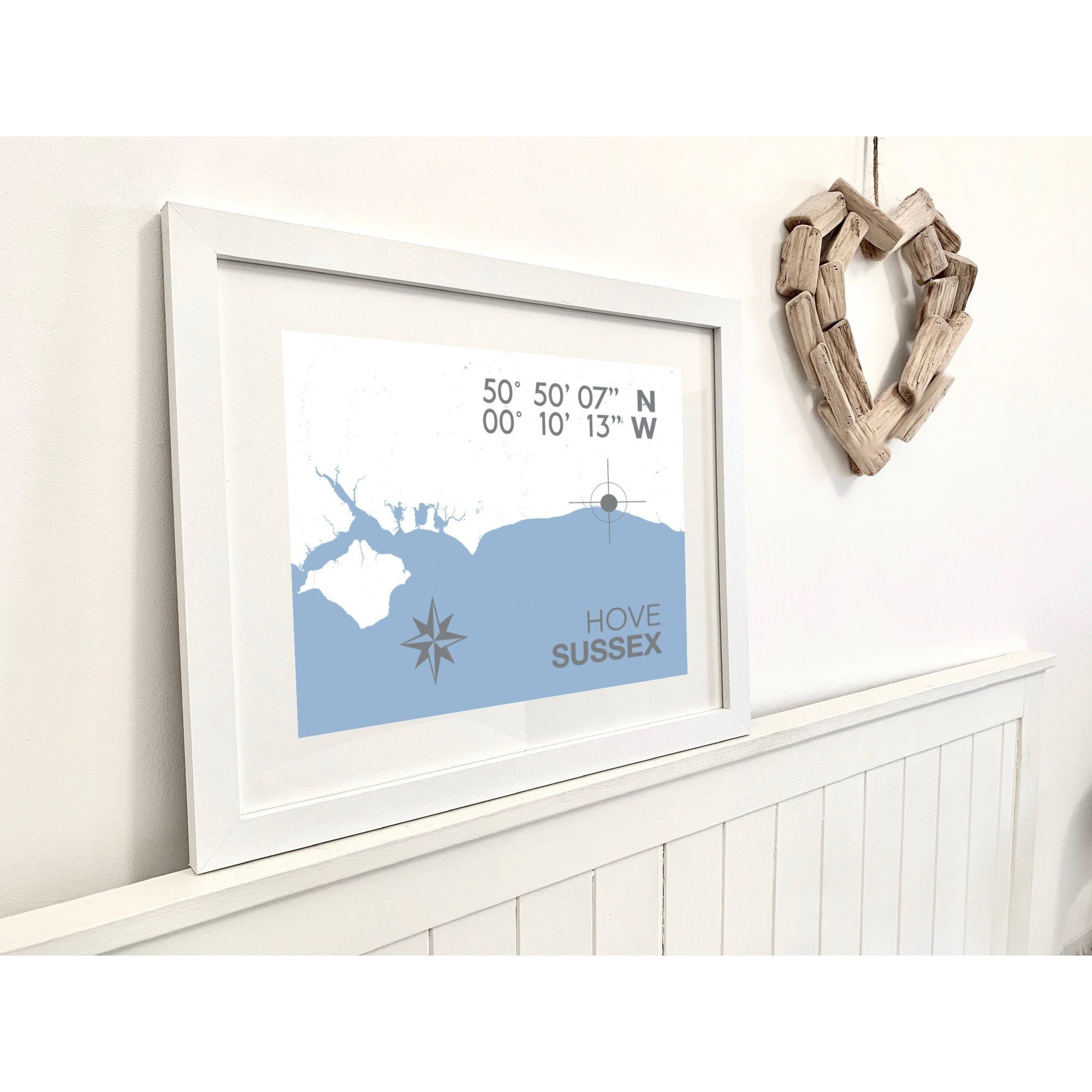 Hove Coastal Map Print-SeaKisses