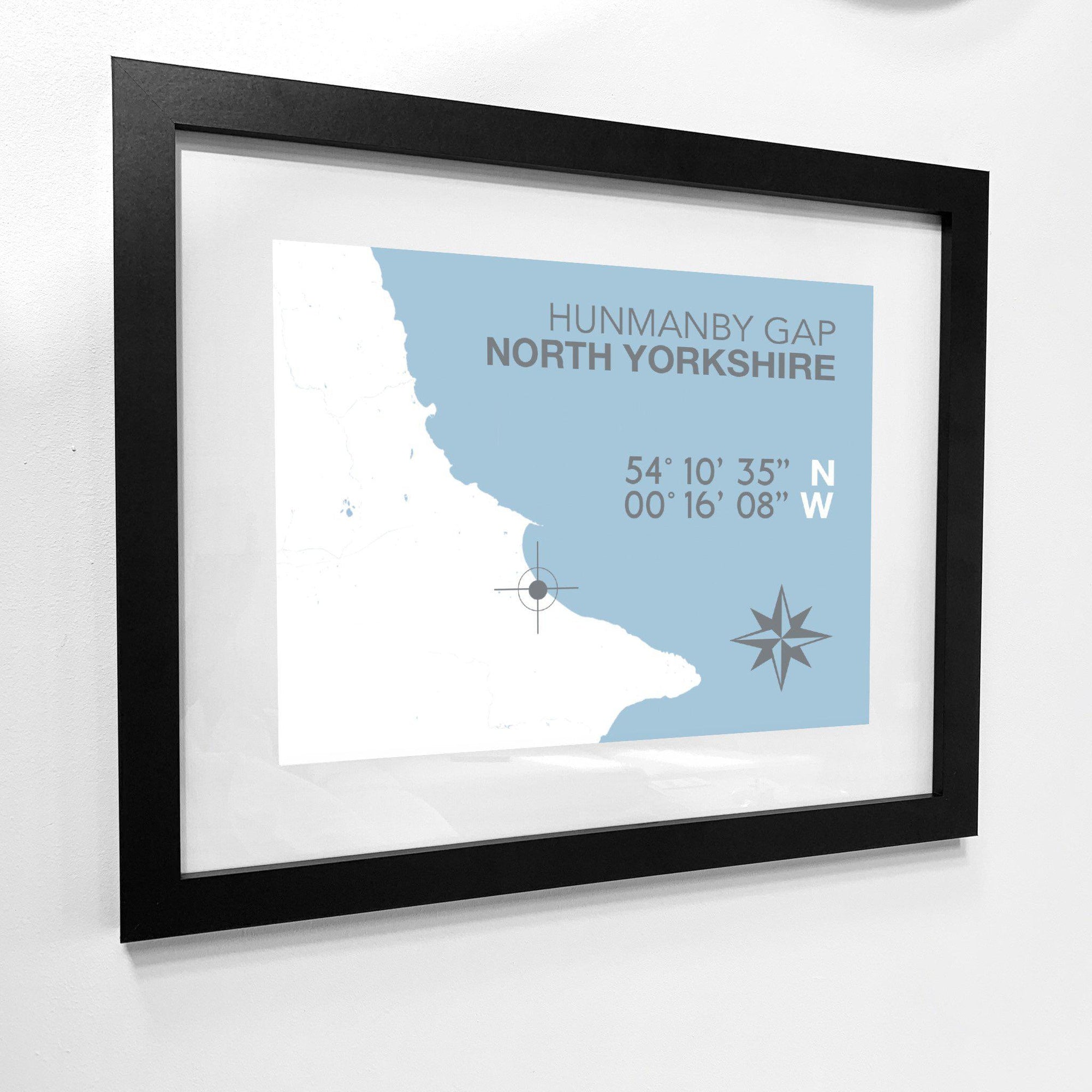 Hunmanby Gap Map Travel Print- Coastal Wall Art /Poster by – SeaKisses