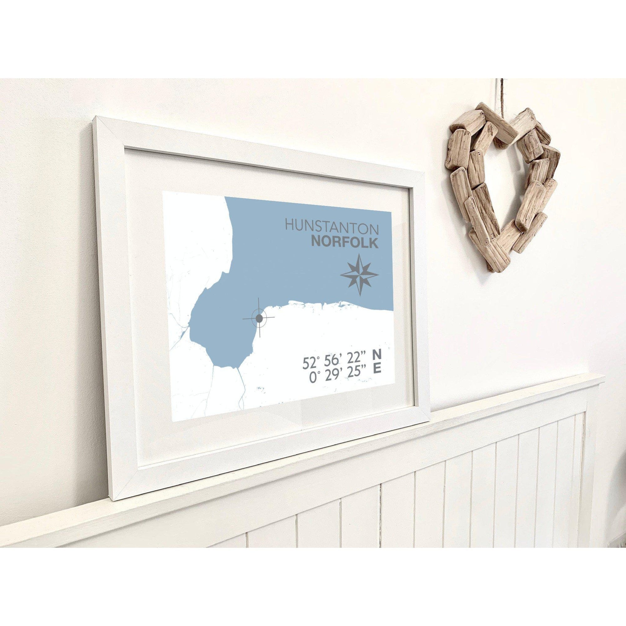 Hunstanton Coastal Map Print-SeaKisses