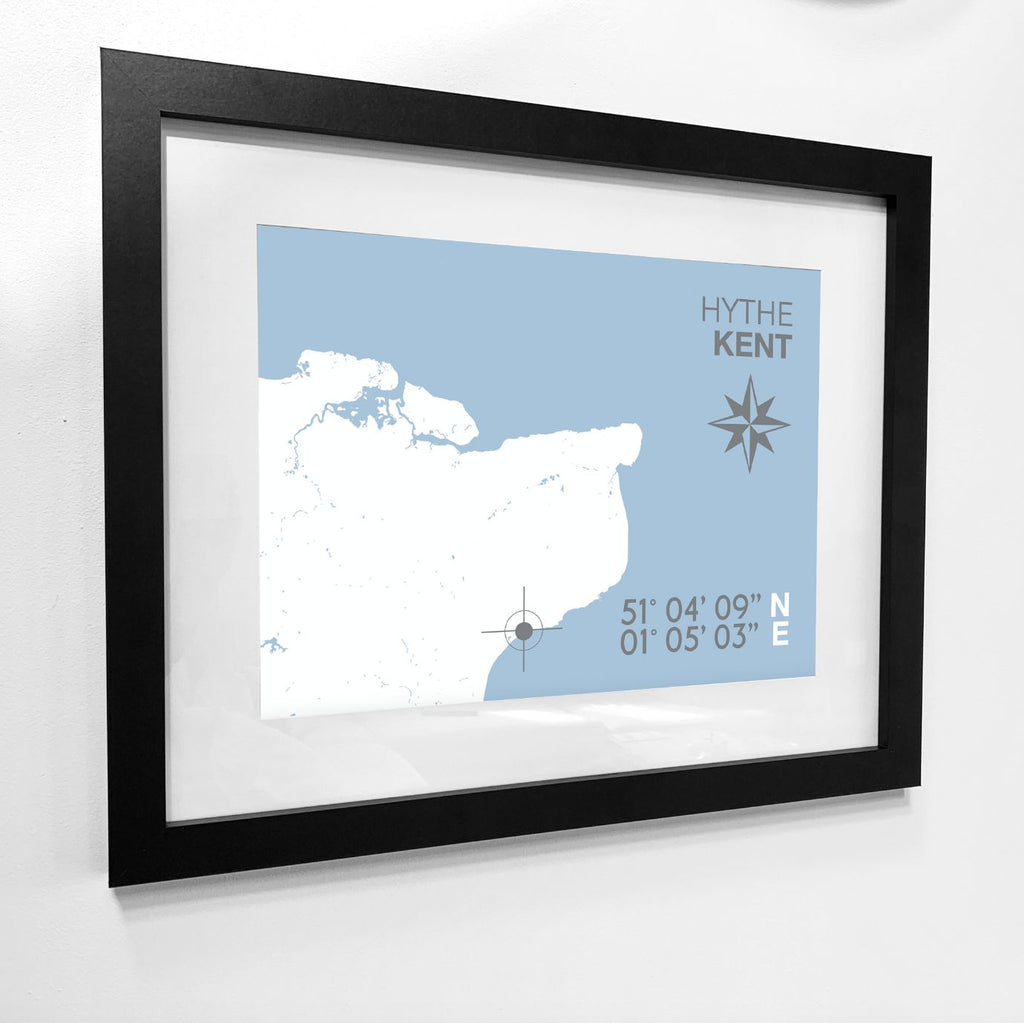 Hythe Map Travel Print - Coastal Wall Art /Poster-SeaKisses