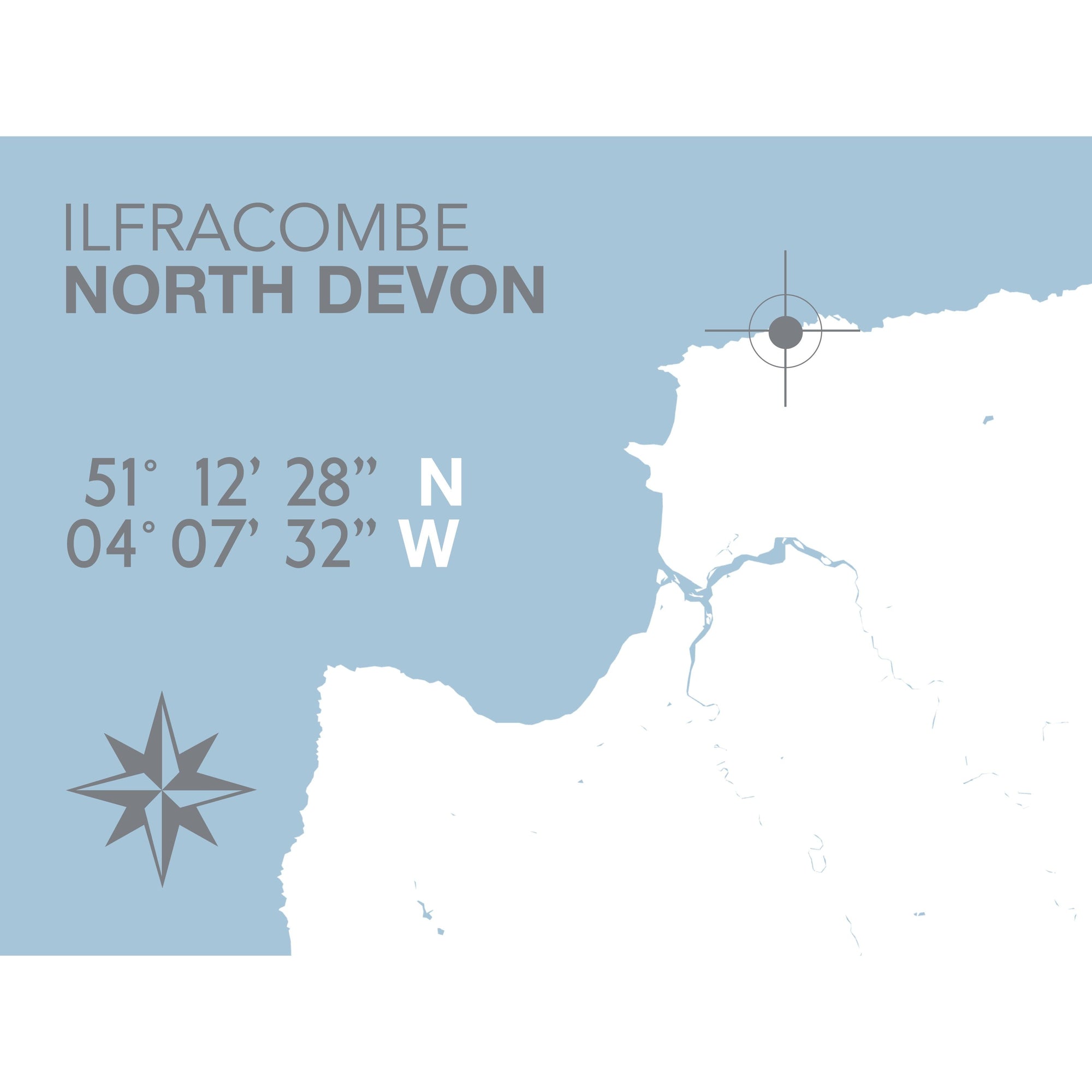 Ilfracombe Coastal Map Print-SeaKisses