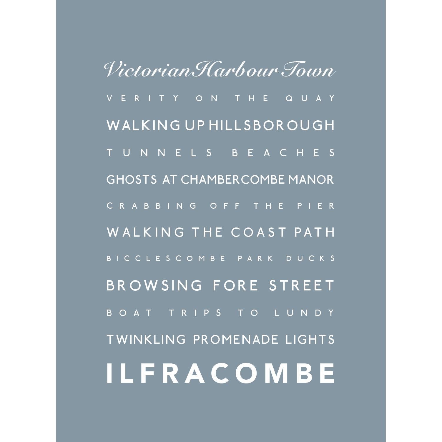 Ilfracombe Typographic Print-SeaKisses