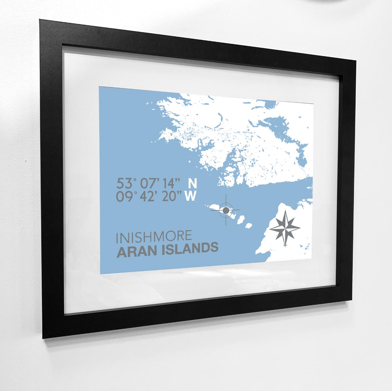 Inishmore Map Travel Print- Coastal Wall Art /Poster by SeaKisses