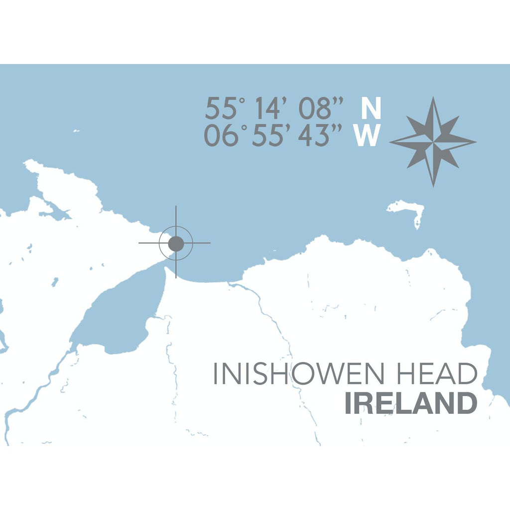 Inishowen Head Nautical Map Print - Coastal Wall Art /Poster-SeaKisses