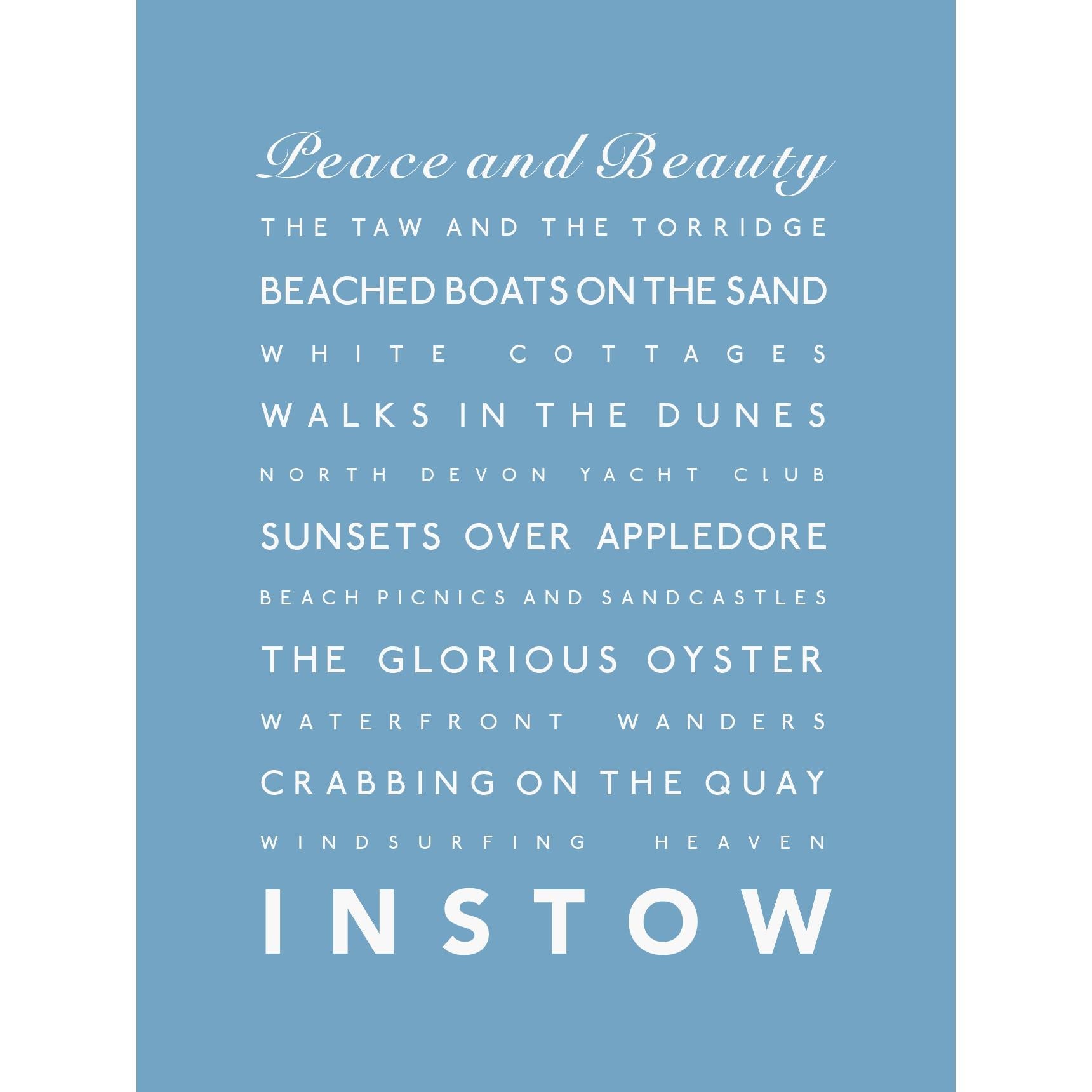 Instow Typographic Print-SeaKisses