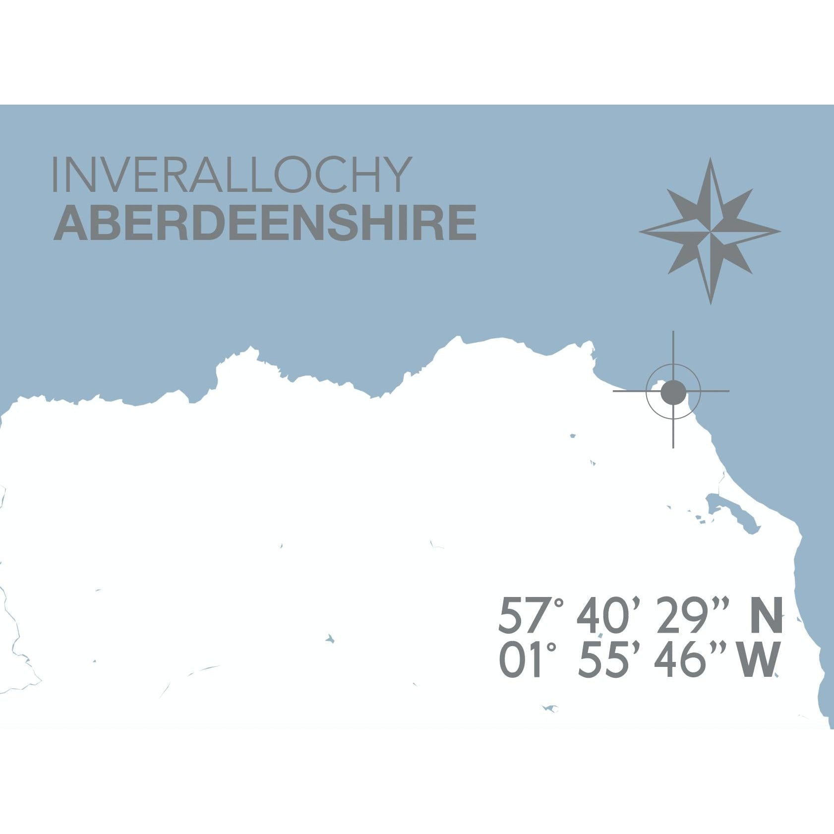 Inverallochy Coastal Map Print-SeaKisses