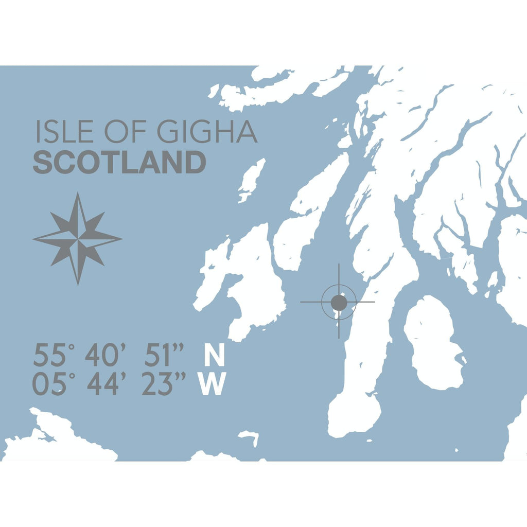 Isle of Gigha Map Travel Print- Coastal Wall Art /Poster-SeaKisses
