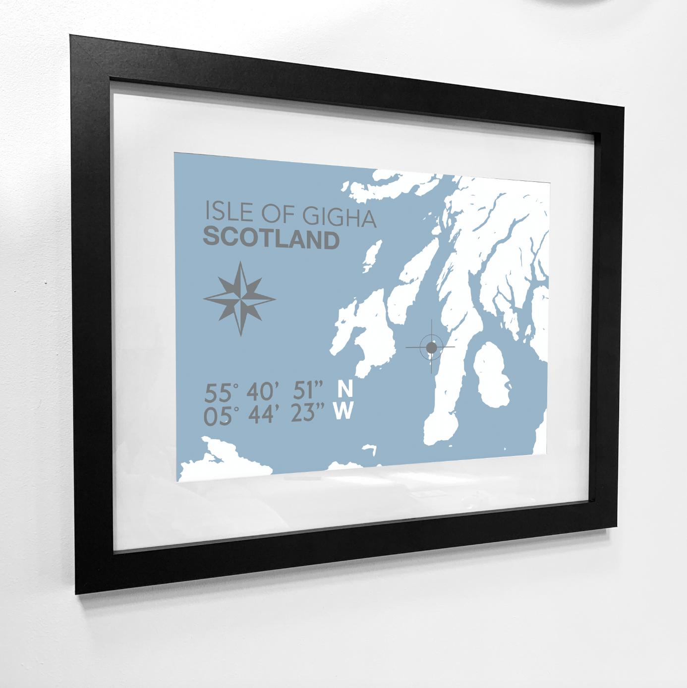 Isle of Gigha Coastal Map Print-SeaKisses