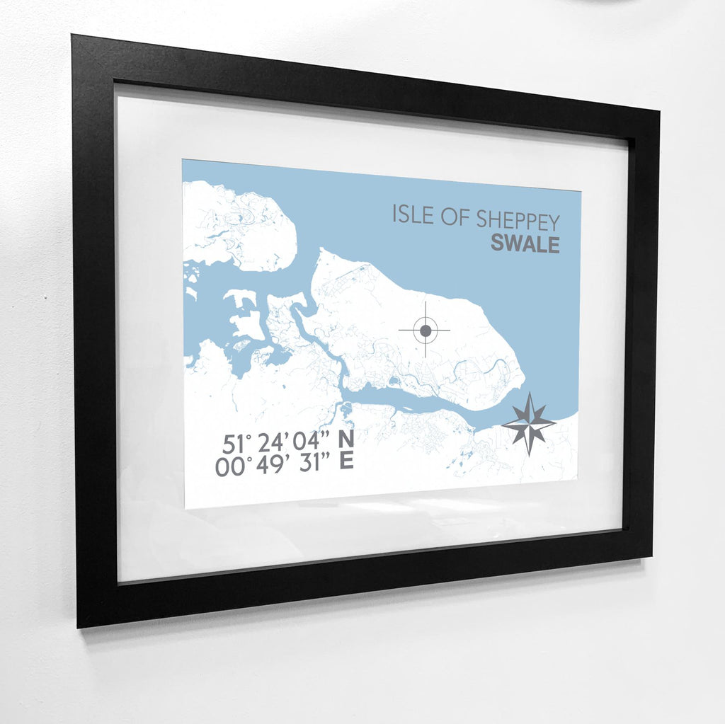 Isle of Sheppey Map Travel Print - Coastal Wall Art /Poster-SeaKisses