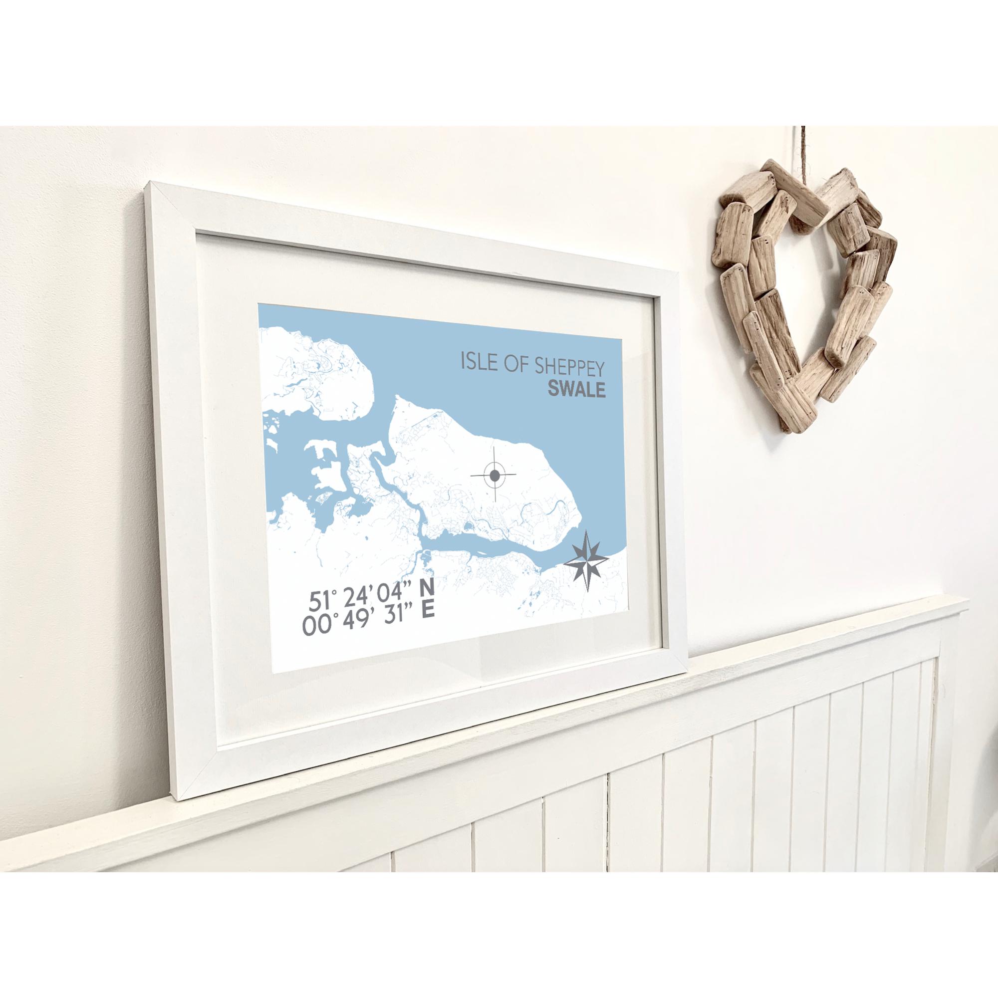 Isle of Sheppey Coastal Map Print-SeaKisses