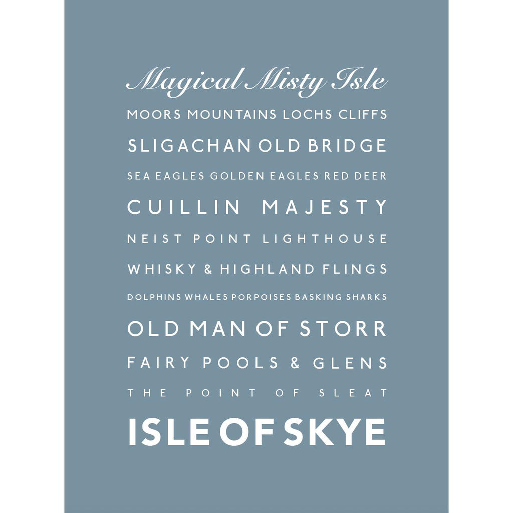 Isle of Skye Typographic Seaside Print - Coastal Wall Art /Poster-SeaKisses