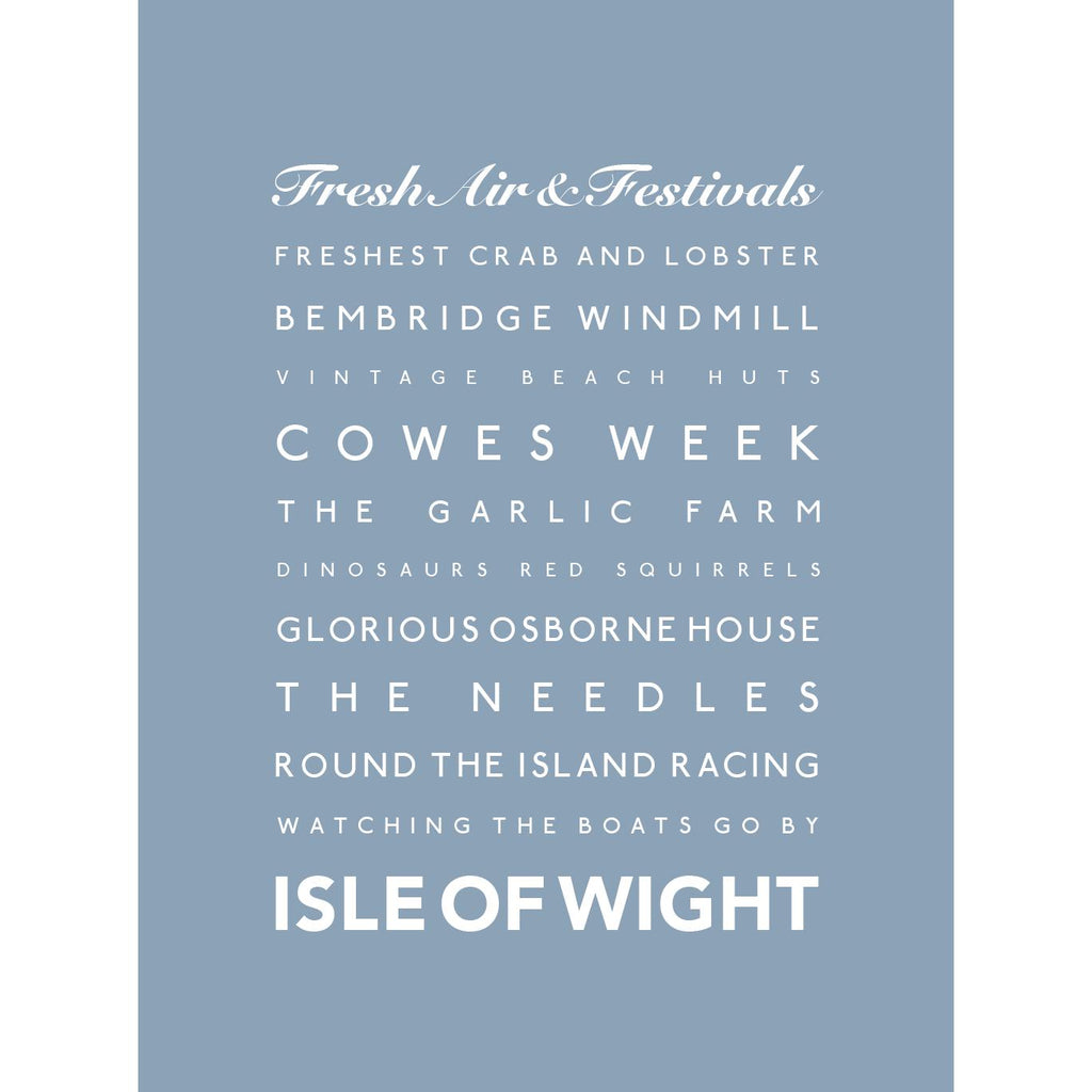 Isle of Wight Typographic Seaside Print - Coastal Wall Art /Poster-SeaKisses