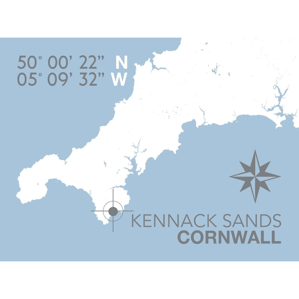 Kennack Sands Map Travel Print- Coastal Wall Art /Poster-SeaKisses
