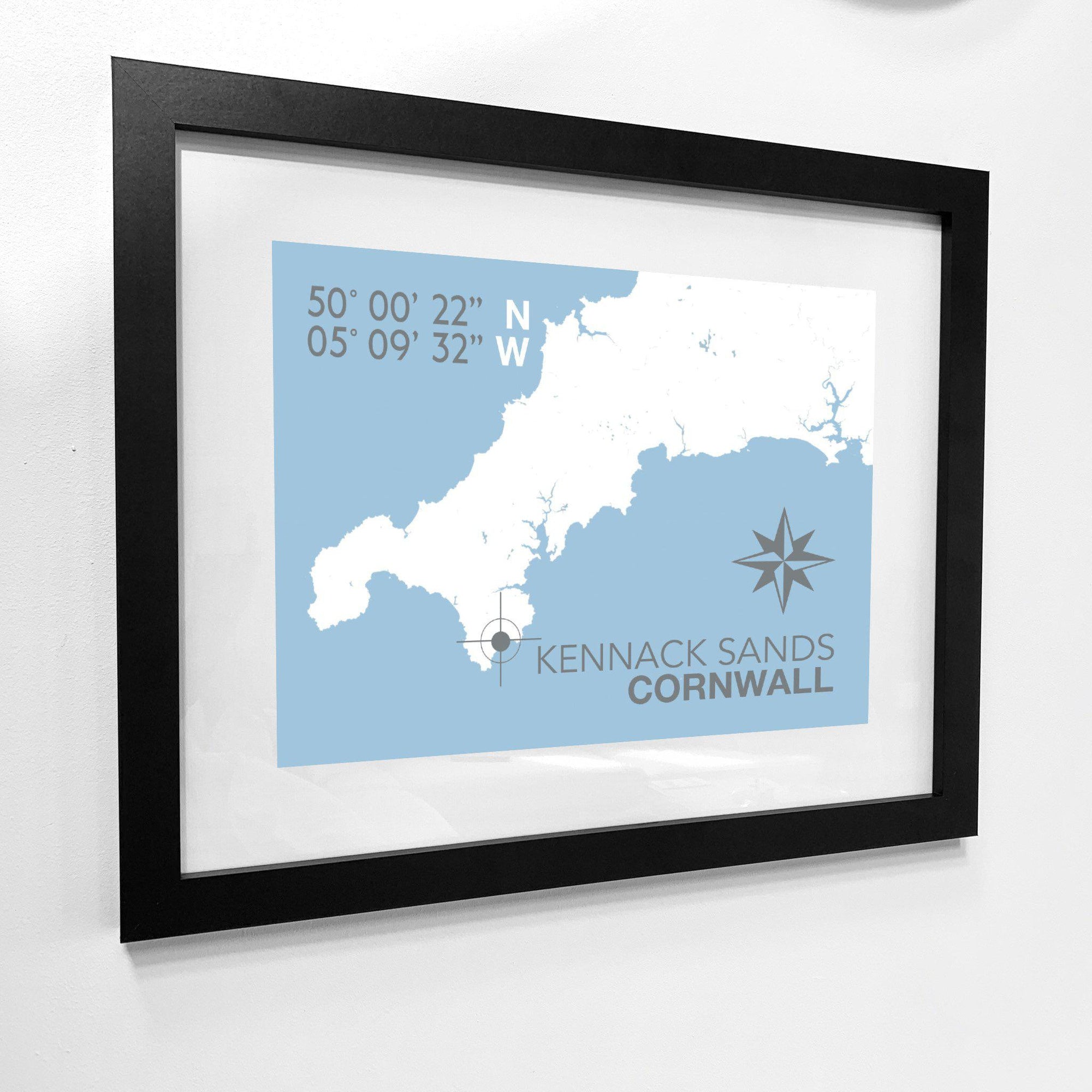 Kennack Sands Coastal Map Print-SeaKisses