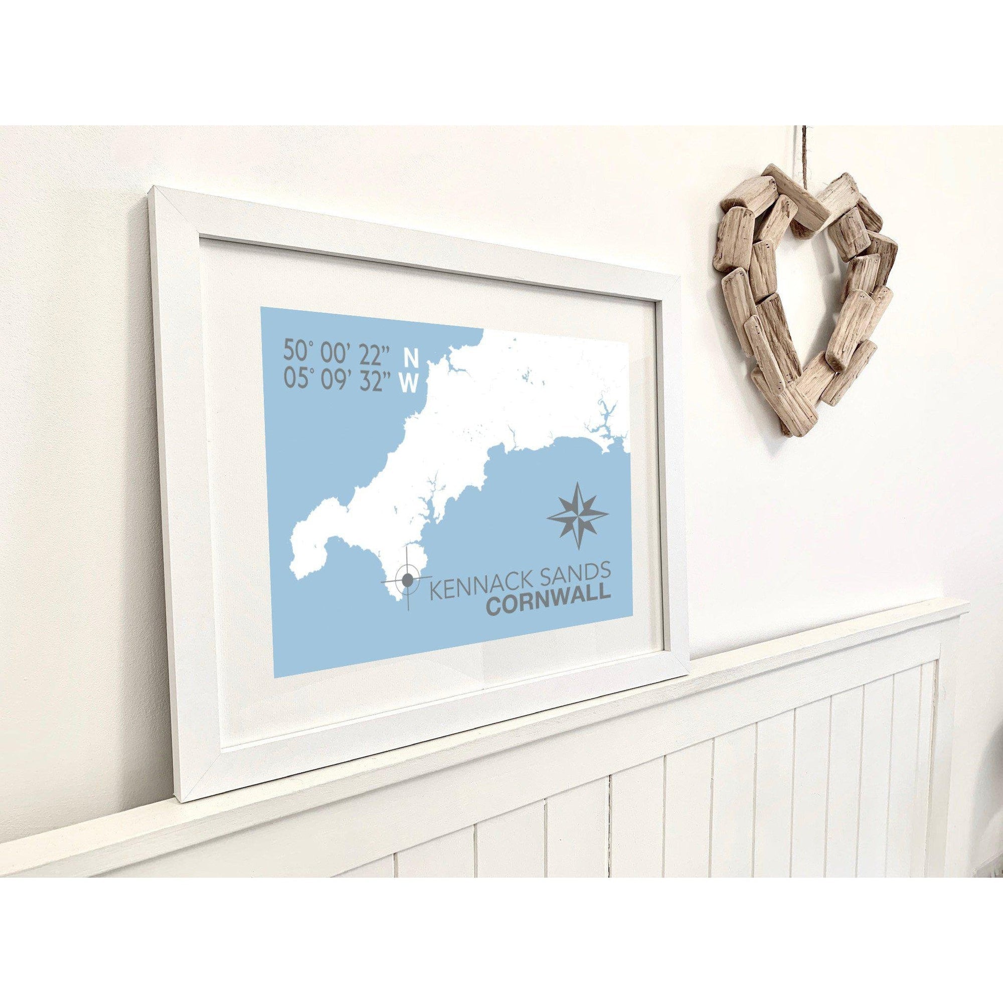 Kennack Sands Coastal Map Print-SeaKisses