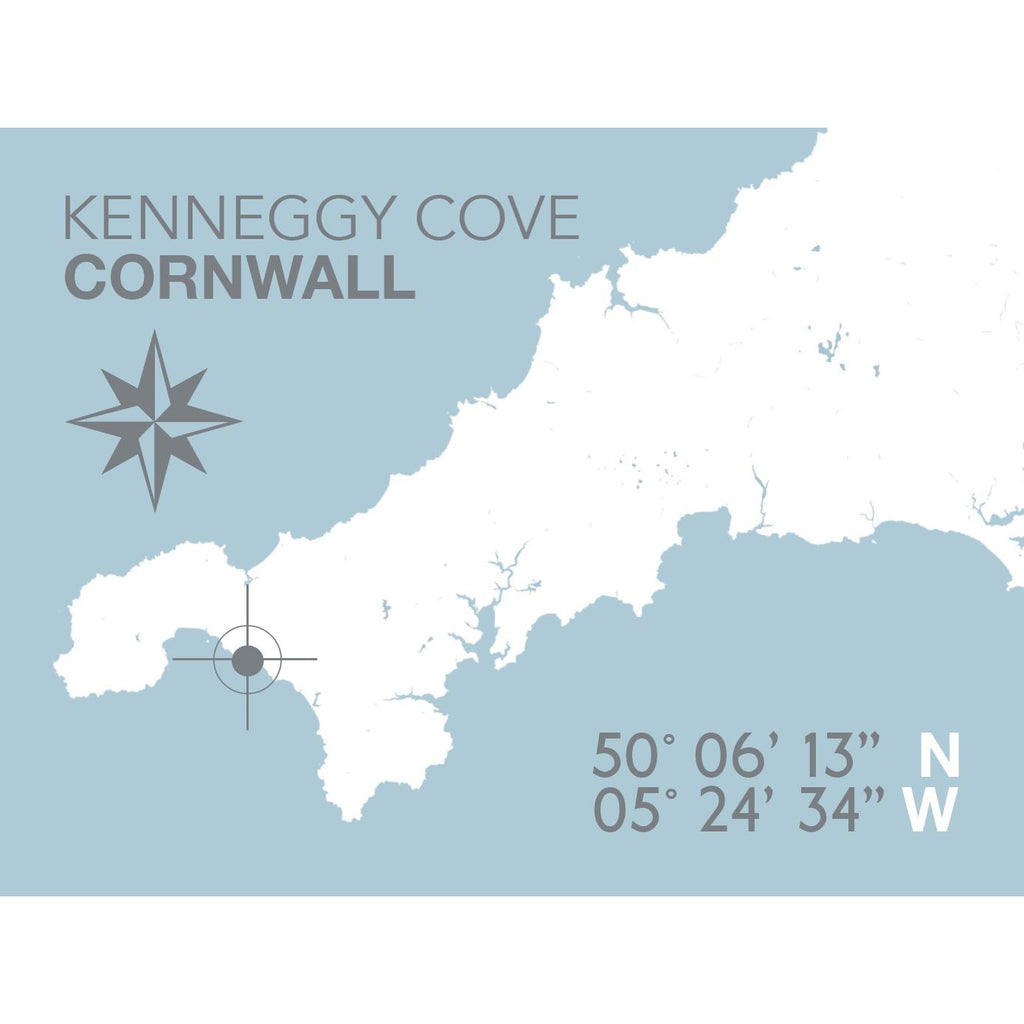 Kenneggy Cove Coastal Map Print-SeaKisses