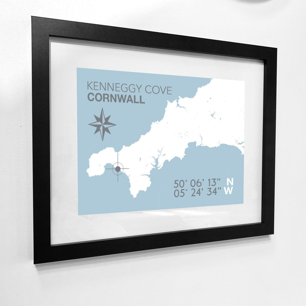 Kenneggy Cove Map Travel Print- Coastal Wall Art /Poster-SeaKisses