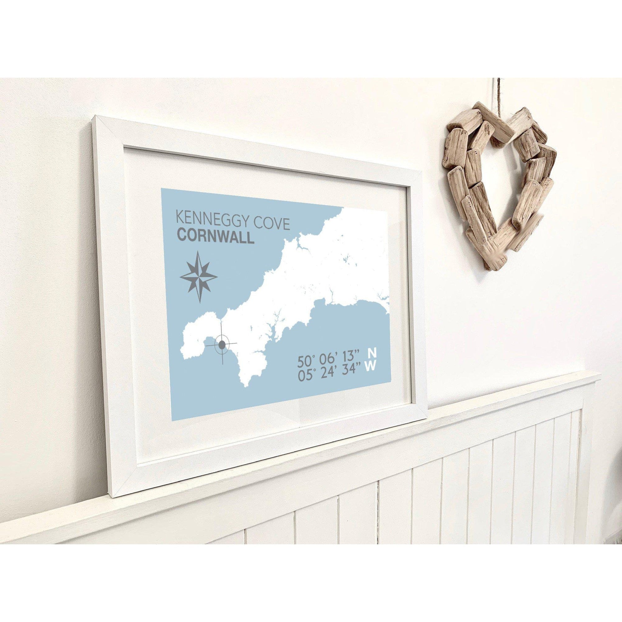 Kenneggy Cove Coastal Map Print-SeaKisses