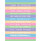 Kids Cornwall Typographic Print-SeaKisses