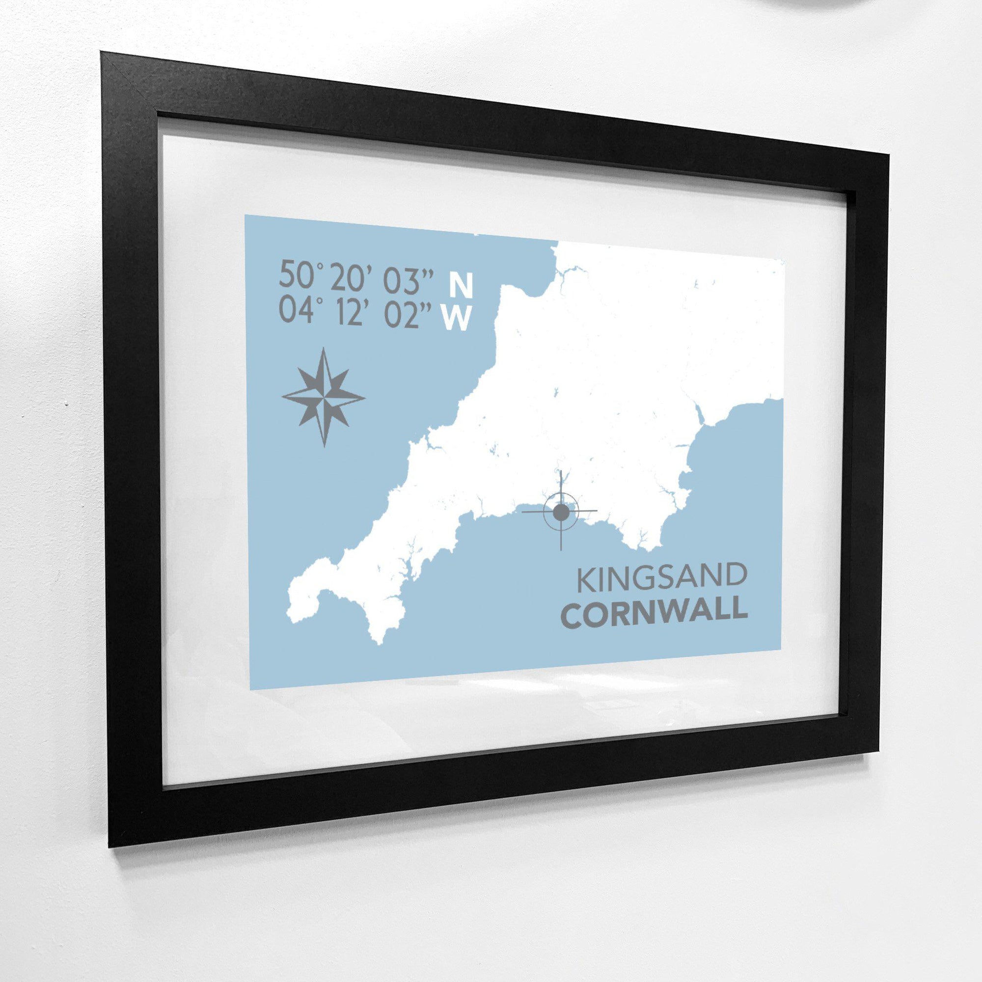 Kingsand Coastal Map Print-SeaKisses