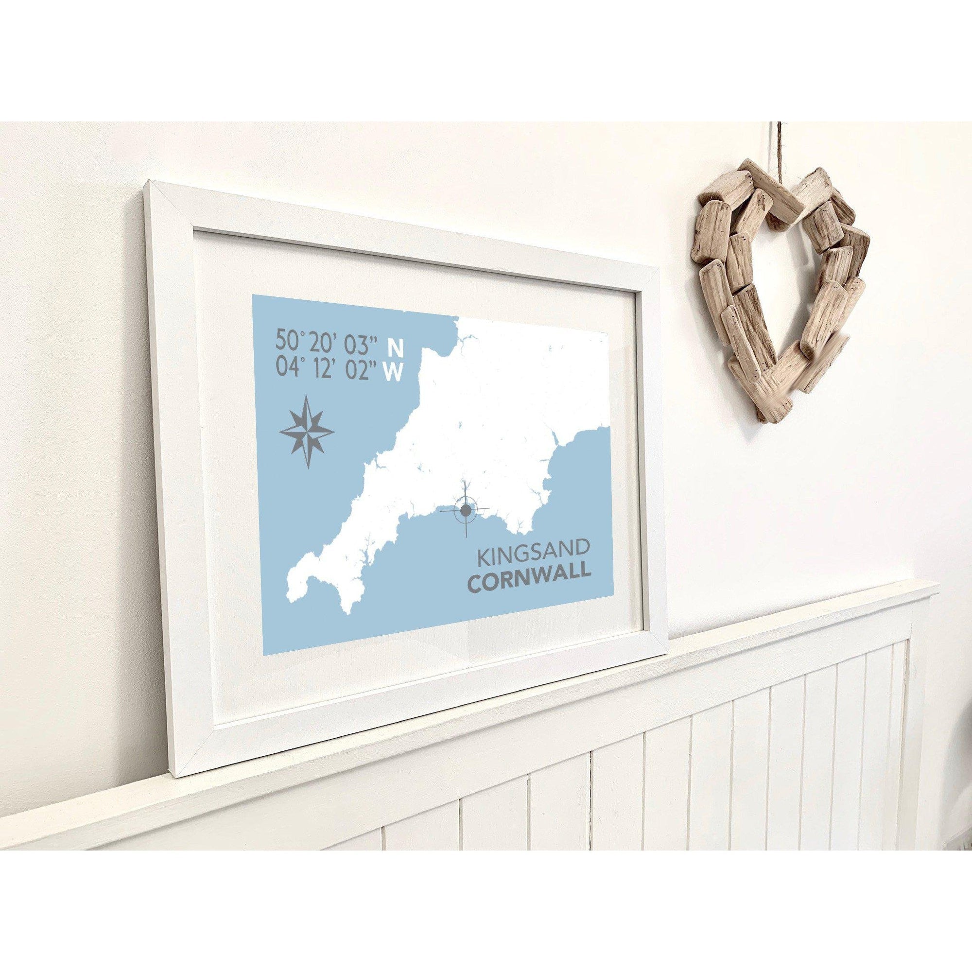 Kingsand Coastal Map Print-SeaKisses