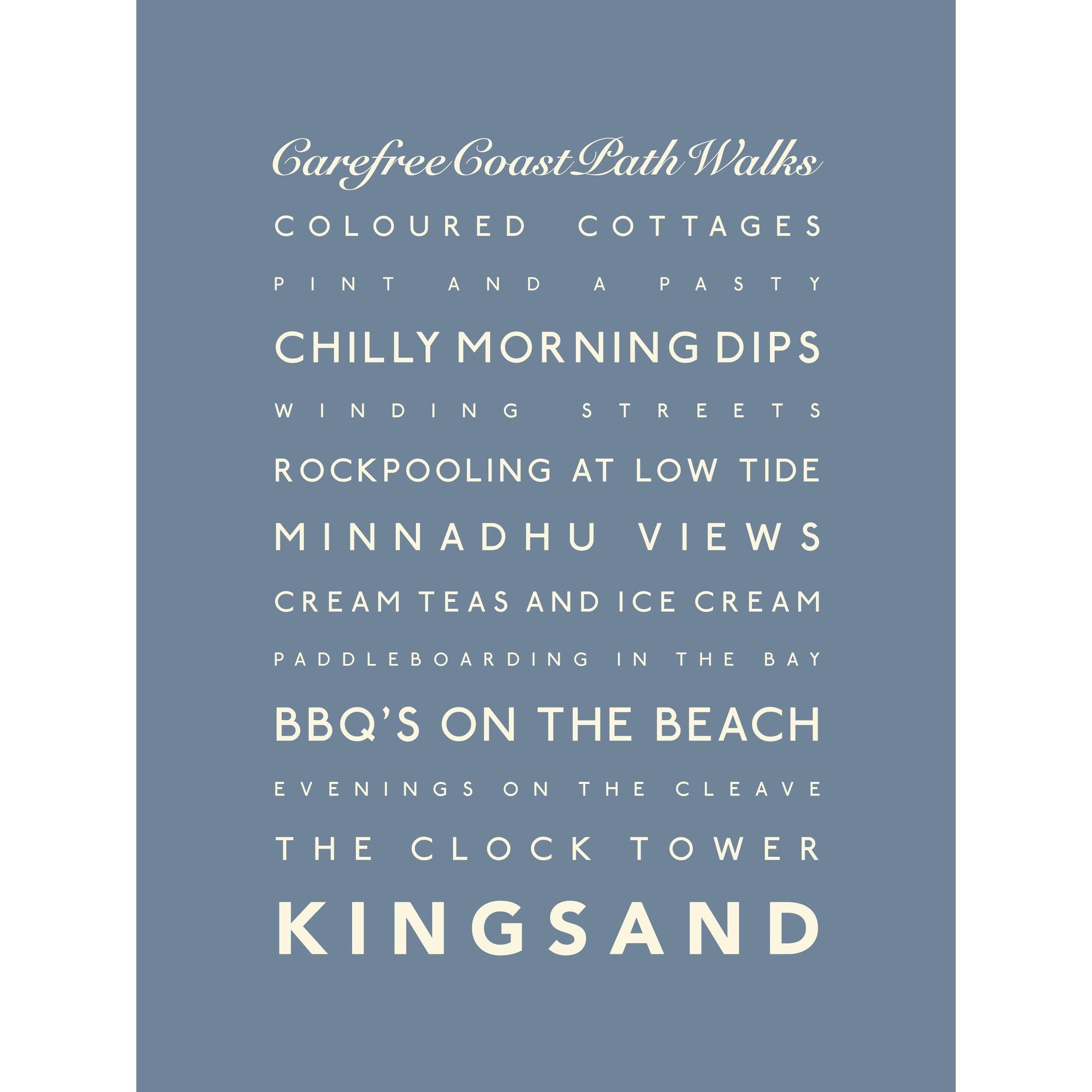 Kingsand Typographic Print-SeaKisses