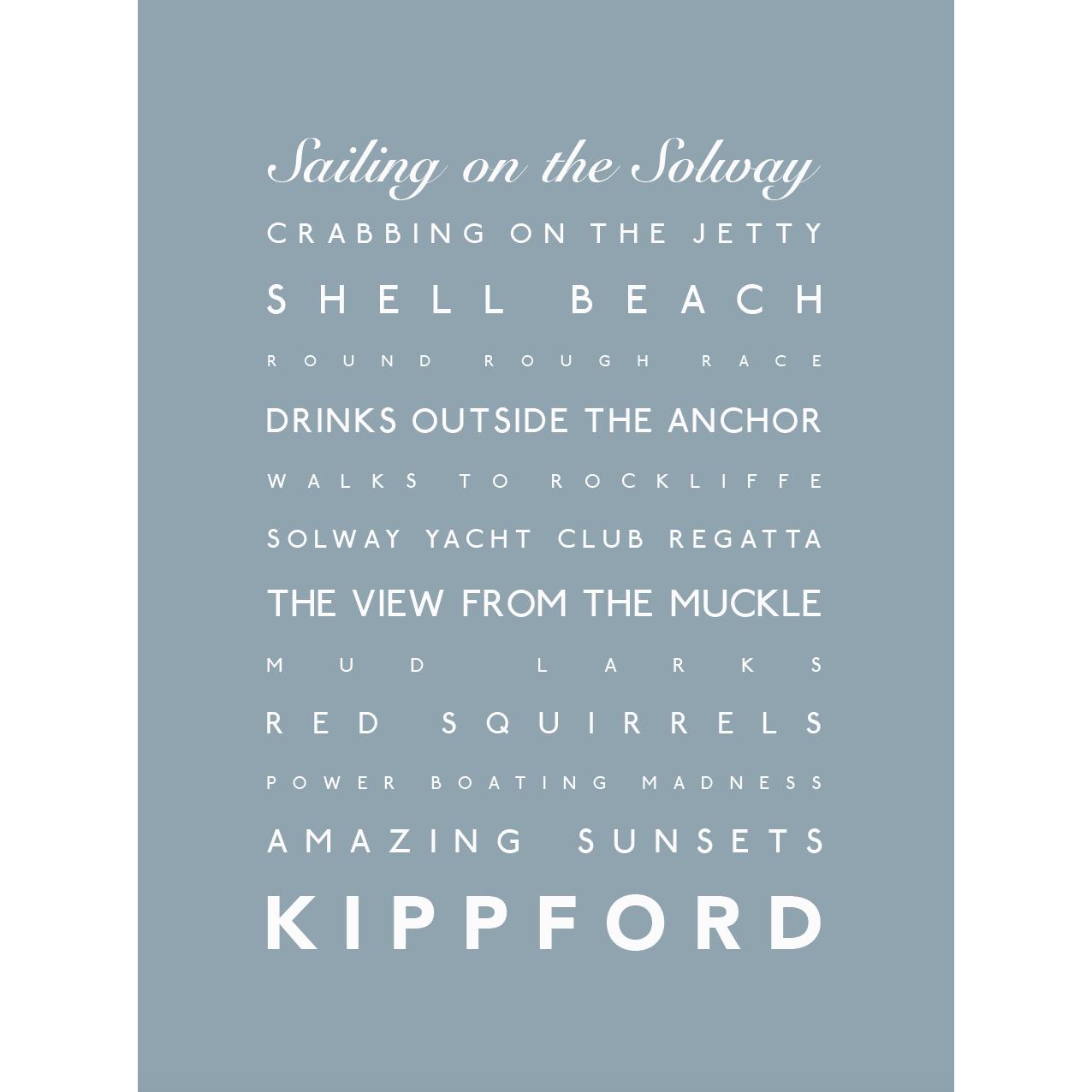 Kippford Typographic Print-SeaKisses