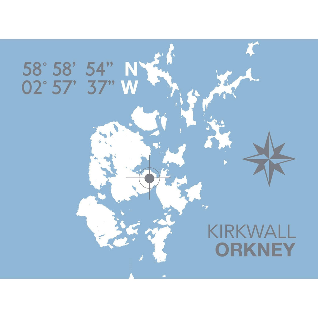 Kirkwall Map Travel Print- Coastal Wall Art /Poster-SeaKisses