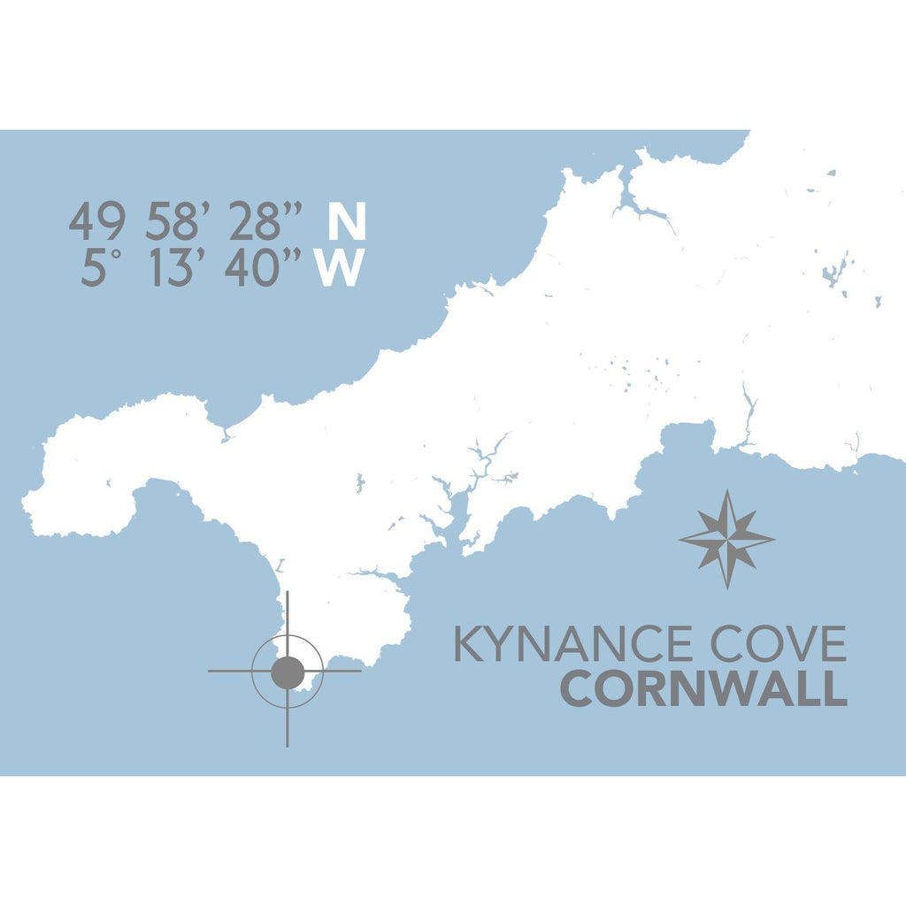 Kynance Map Print- Coastal Wall Art /Poster-SeaKisses