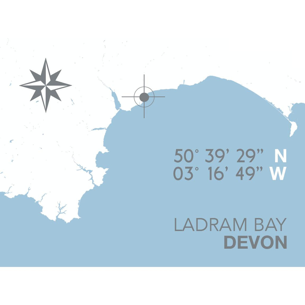 Ladram Bay Coastal Map Print-SeaKisses