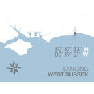 Lancing Coastal Map Print-SeaKisses