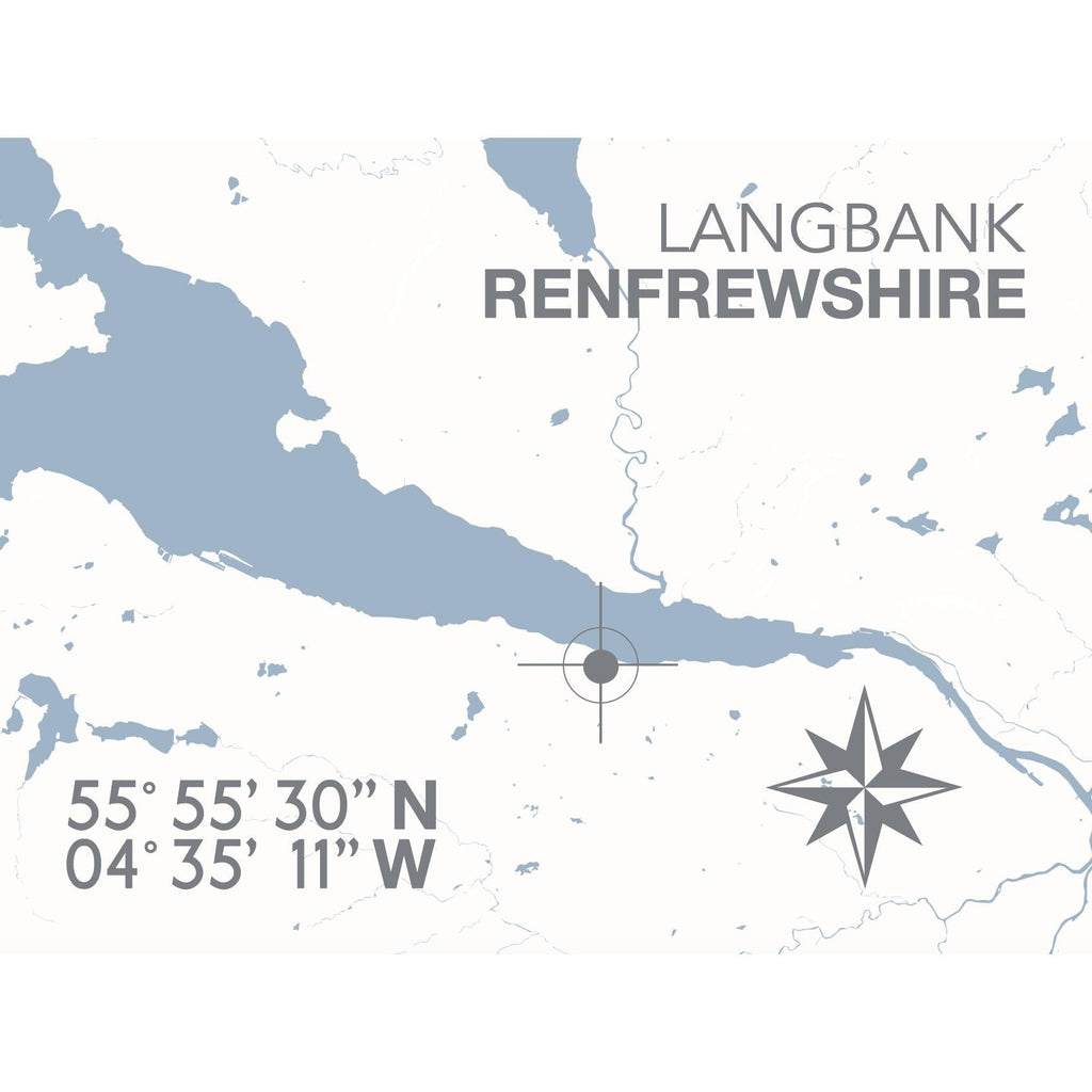 Langbank Map Travel Print- Coastal Wall Art /Poster-SeaKisses