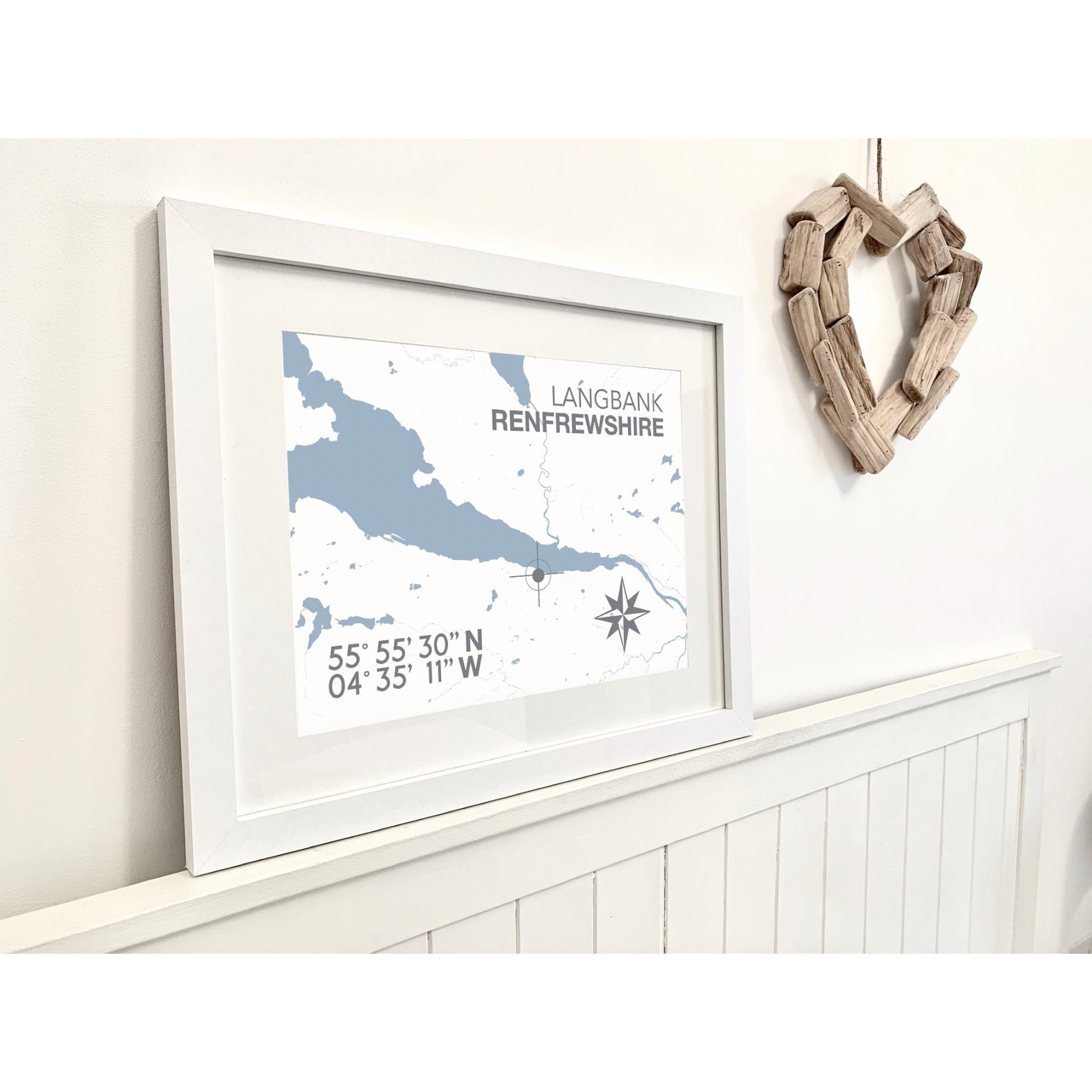 Langbank Coastal Map Print-SeaKisses