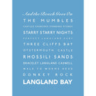 Langland Bay Typographic Print-SeaKisses