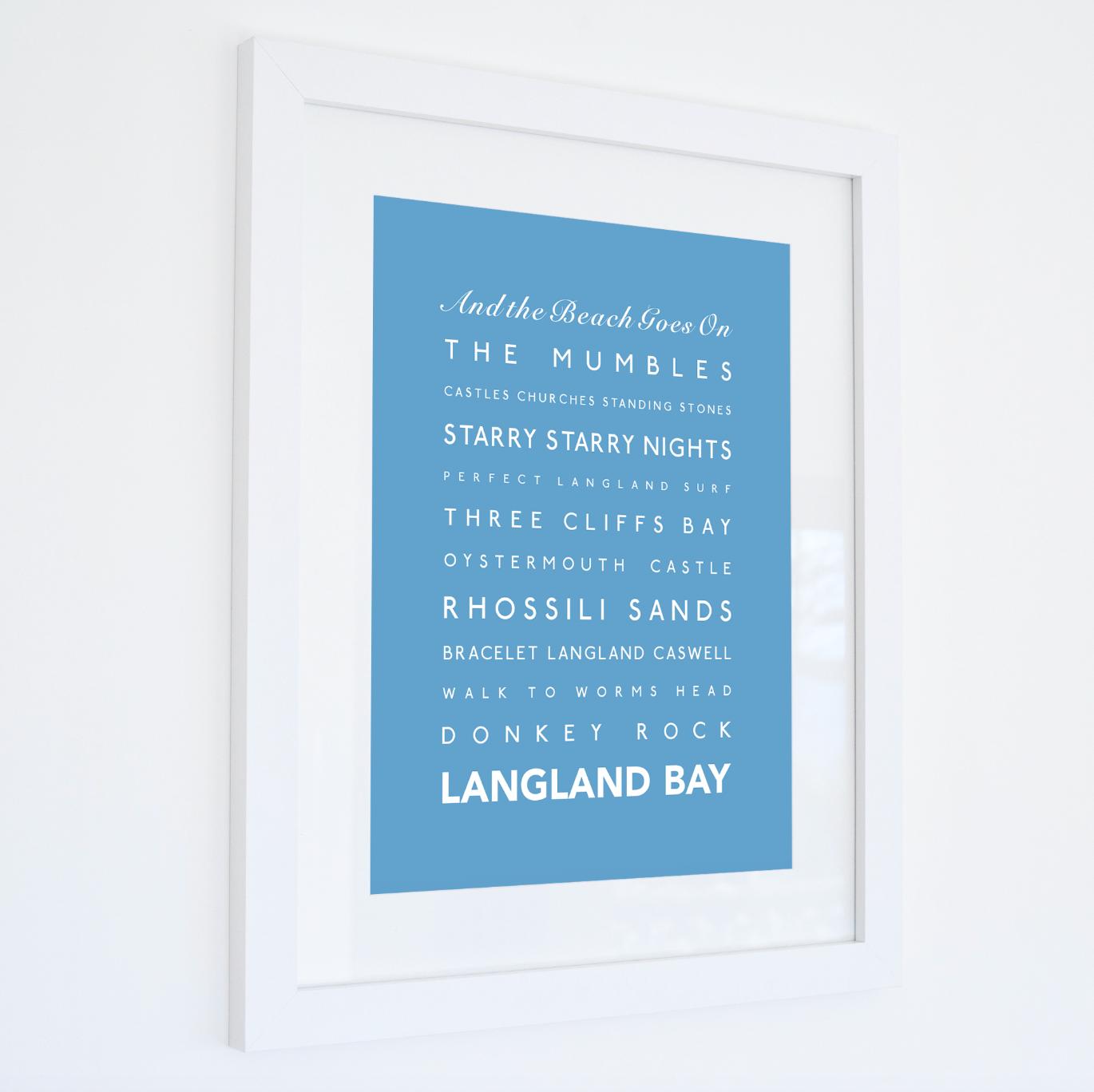 Langland Bay Typographic Print-SeaKisses