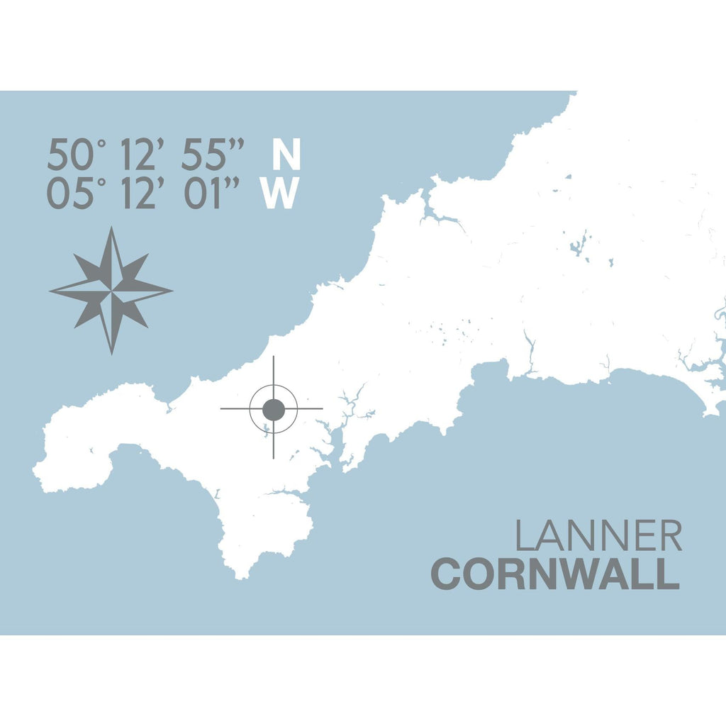 Lanner Coastal Map Print-SeaKisses