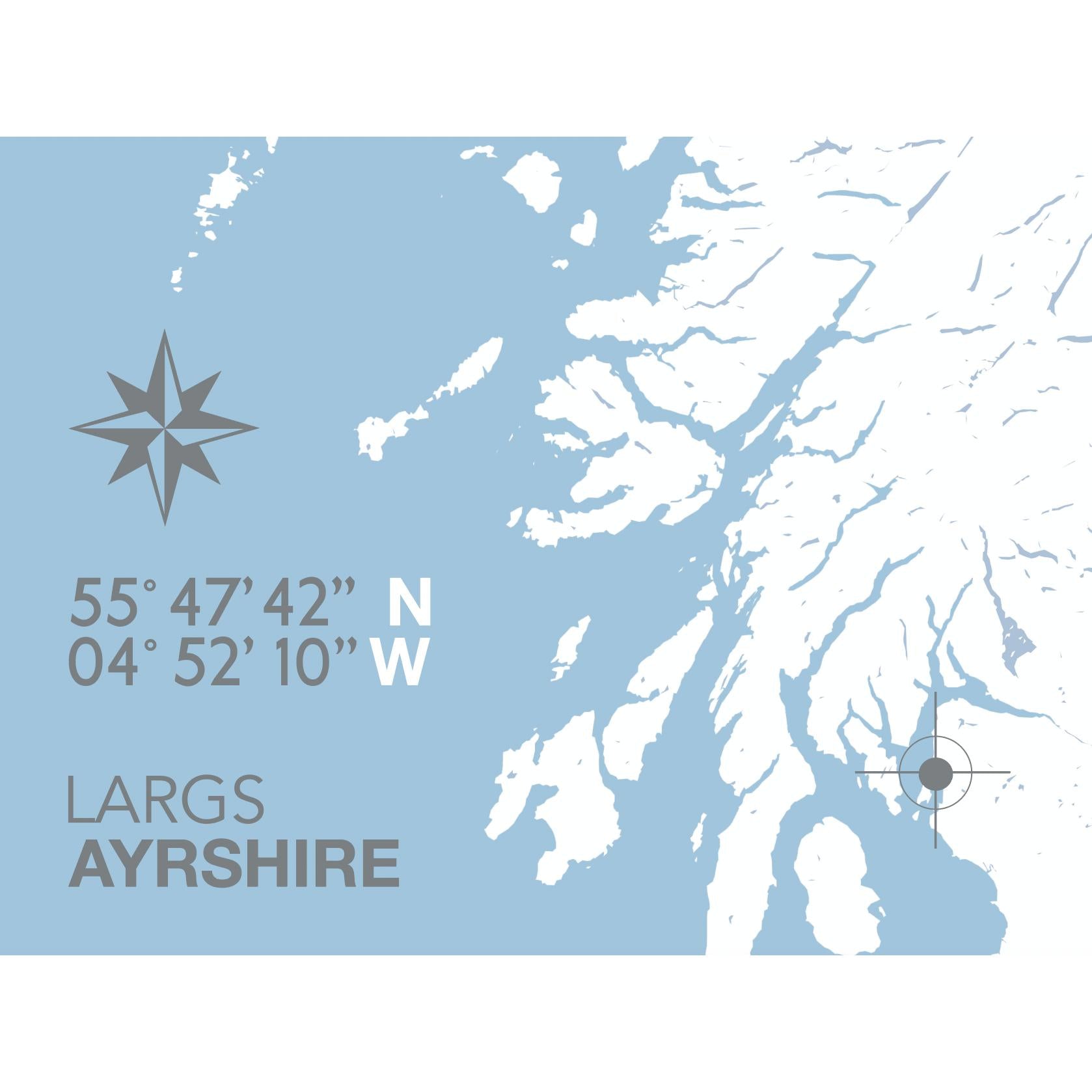 Largs Coastal Map Print-SeaKisses