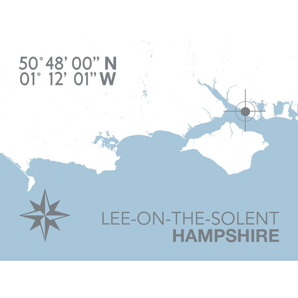 Lee-On-The-Solent Coastal Map Print-SeaKisses