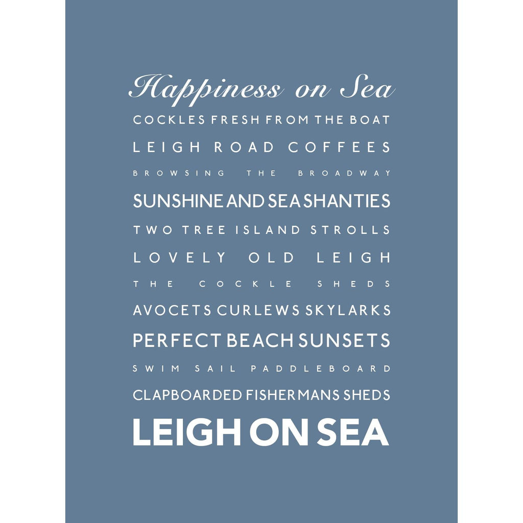 Leigh-on-Sea Typographic Travel Print- Coastal Wall Art /Poster-SeaKisses