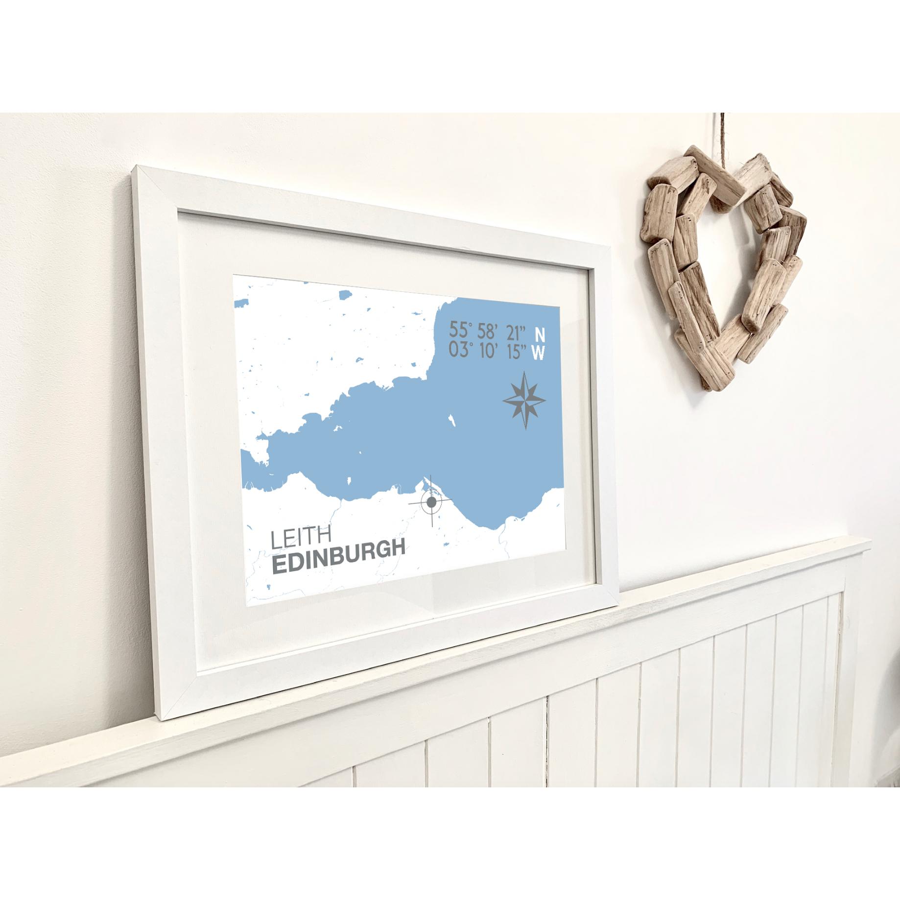 Leith Coastal Map Print-SeaKisses