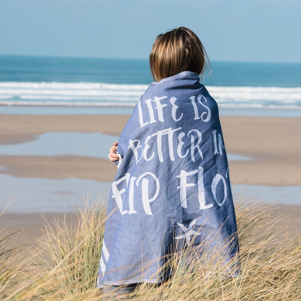 Life is Better in Flip Flops Beach Sheet (Hammam Towel)-SeaKisses
