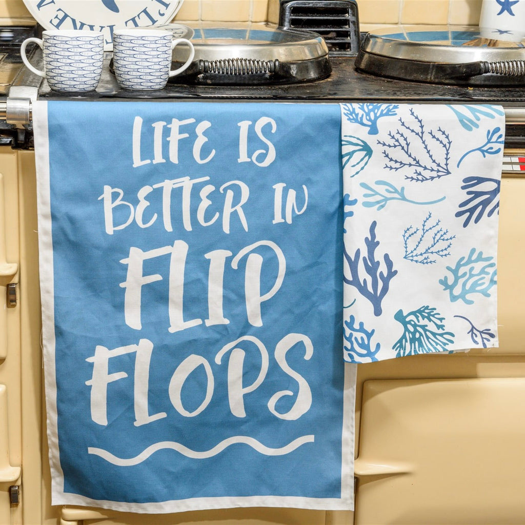 Life is Better in Flip Flops Tea Towel-SeaKisses