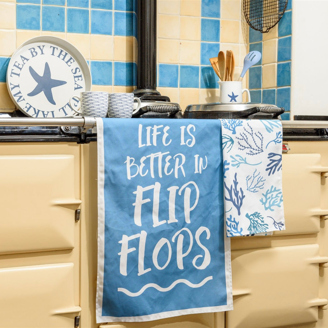 Life is Better in Flip Flops Tea Towel-SeaKisses