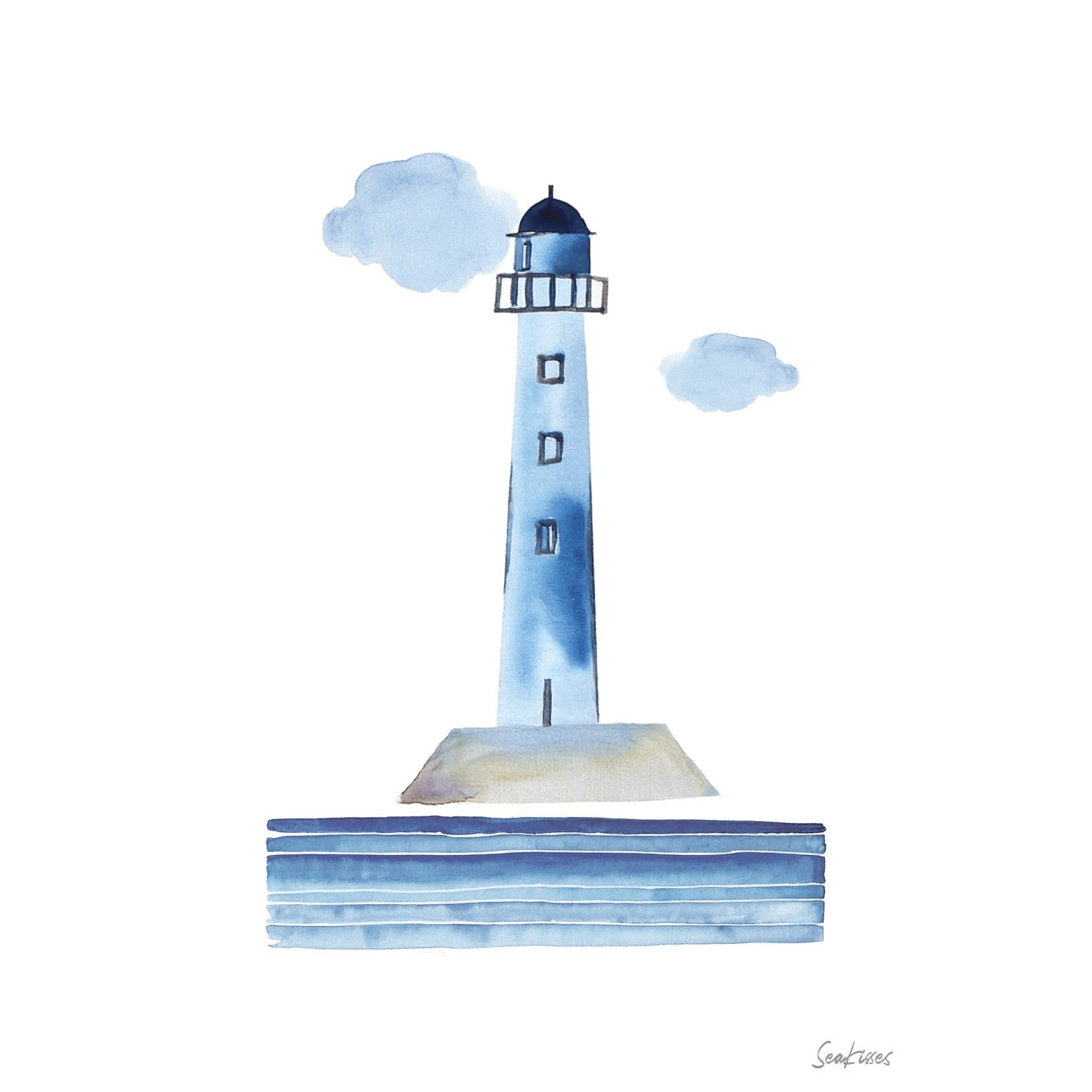 Lighthouse Watercolour Print-SeaKisses