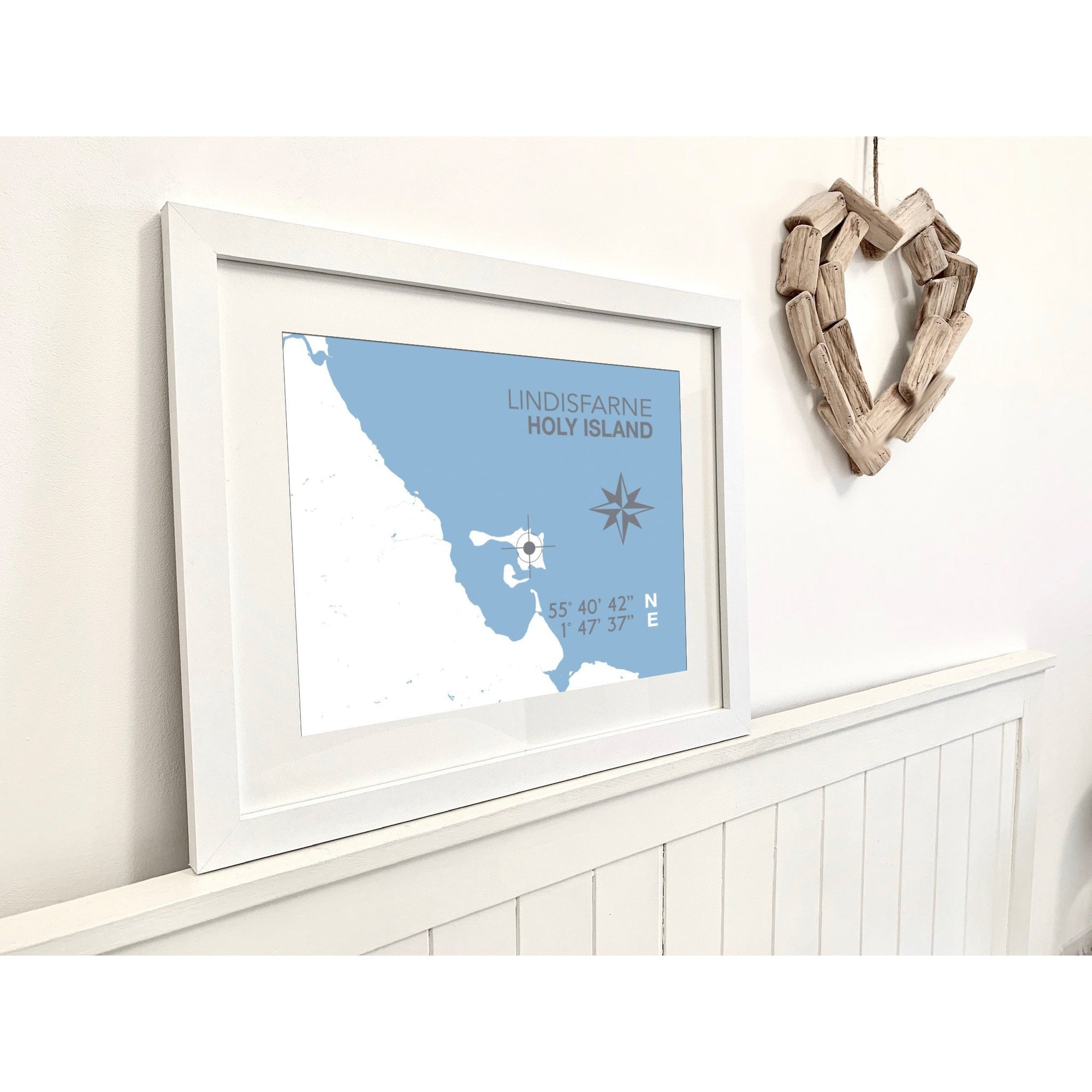 Lindisfarne Coastal Map Print-SeaKisses