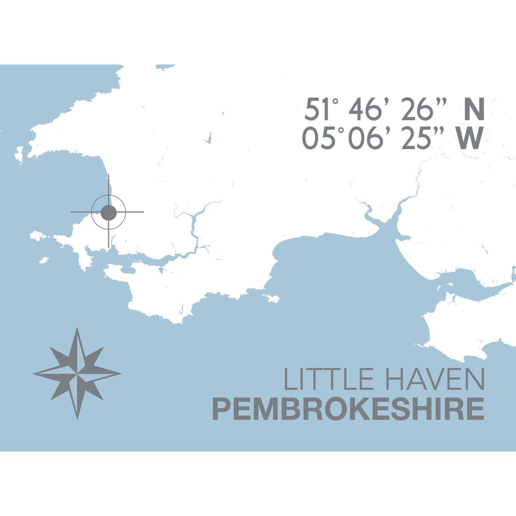 Little Haven Coastal Map Print-SeaKisses