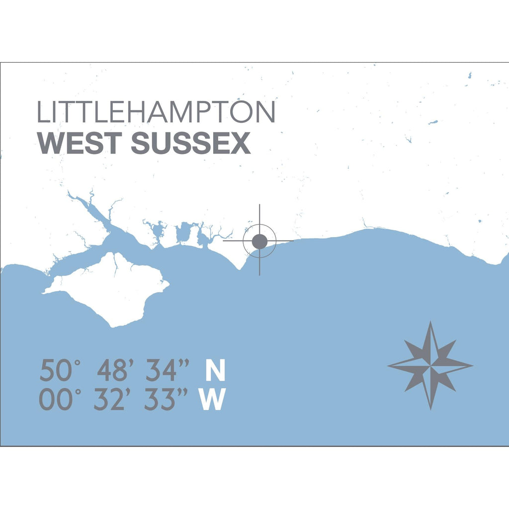 Littlehampton Map Travel Print- Coastal Wall Art /Poster-SeaKisses