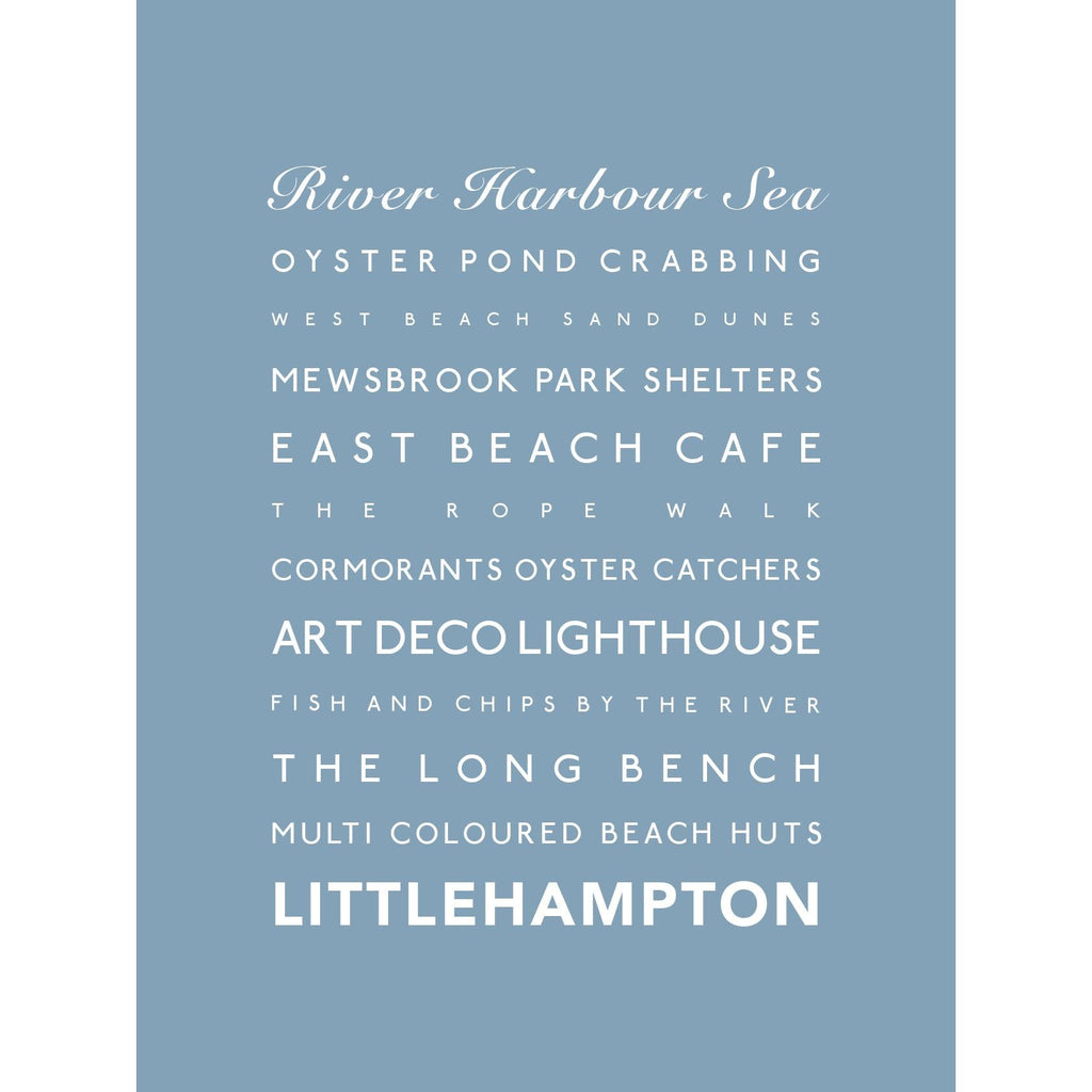 Littlehampton Typographic Print- Coastal Wall Art /Poster-SeaKisses
