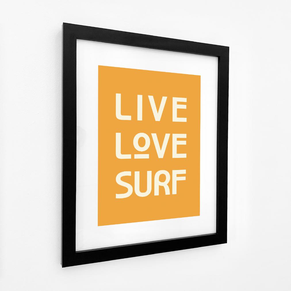 Live Love Surf - Typographic Travel Print - Coastal Wall Art - Poster-SeaKisses